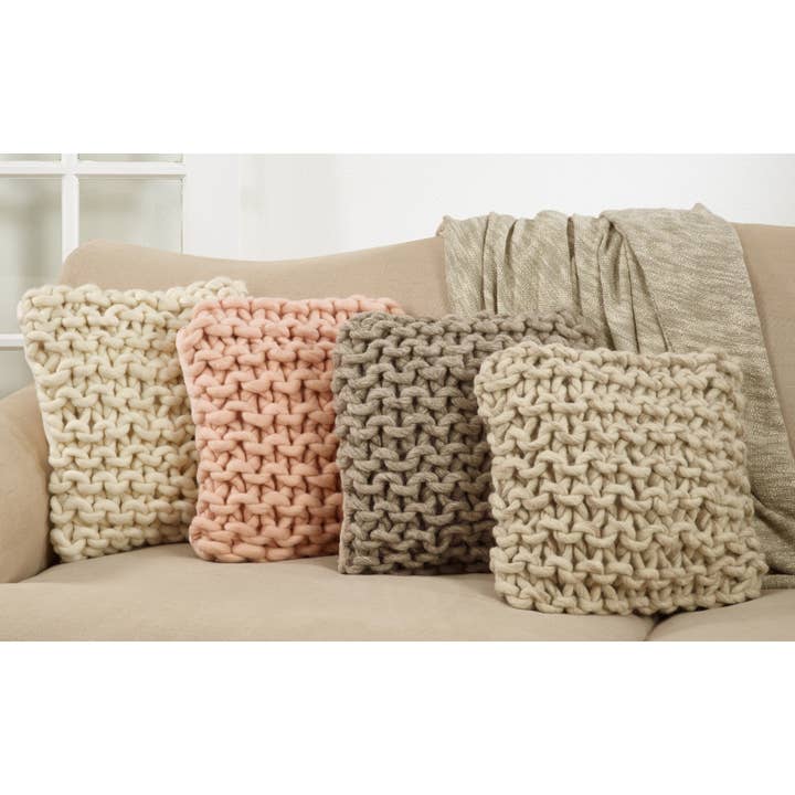 Saro Lifestyle - Wholesale Throw/Decorative Pillow - Chunky Cable Knit Design Accent Cushion Wool Throw Pillow9