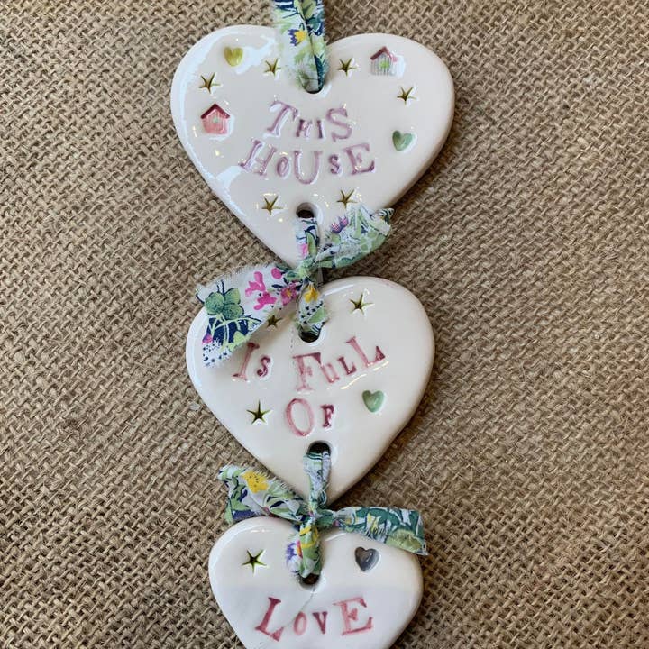 Handmade Ceramic - This House Is Full Of Love Mobile for wholesale by Jamali-Annay Designs