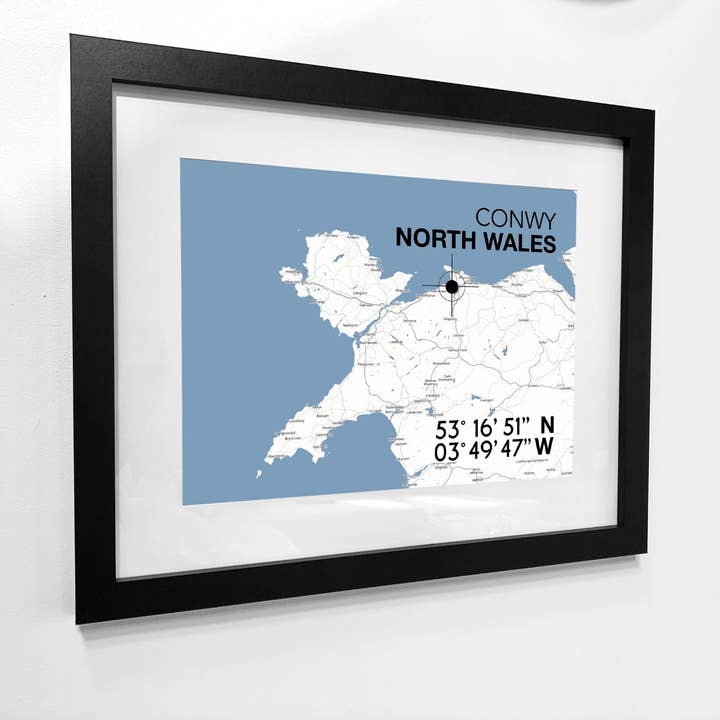 Carte des points de repère de Conwy pour la vente par SeaKisses