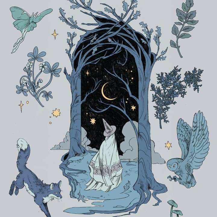 Witch Walk art print 8.5x11 inches (light ver.) for wholesale by The Winter Den