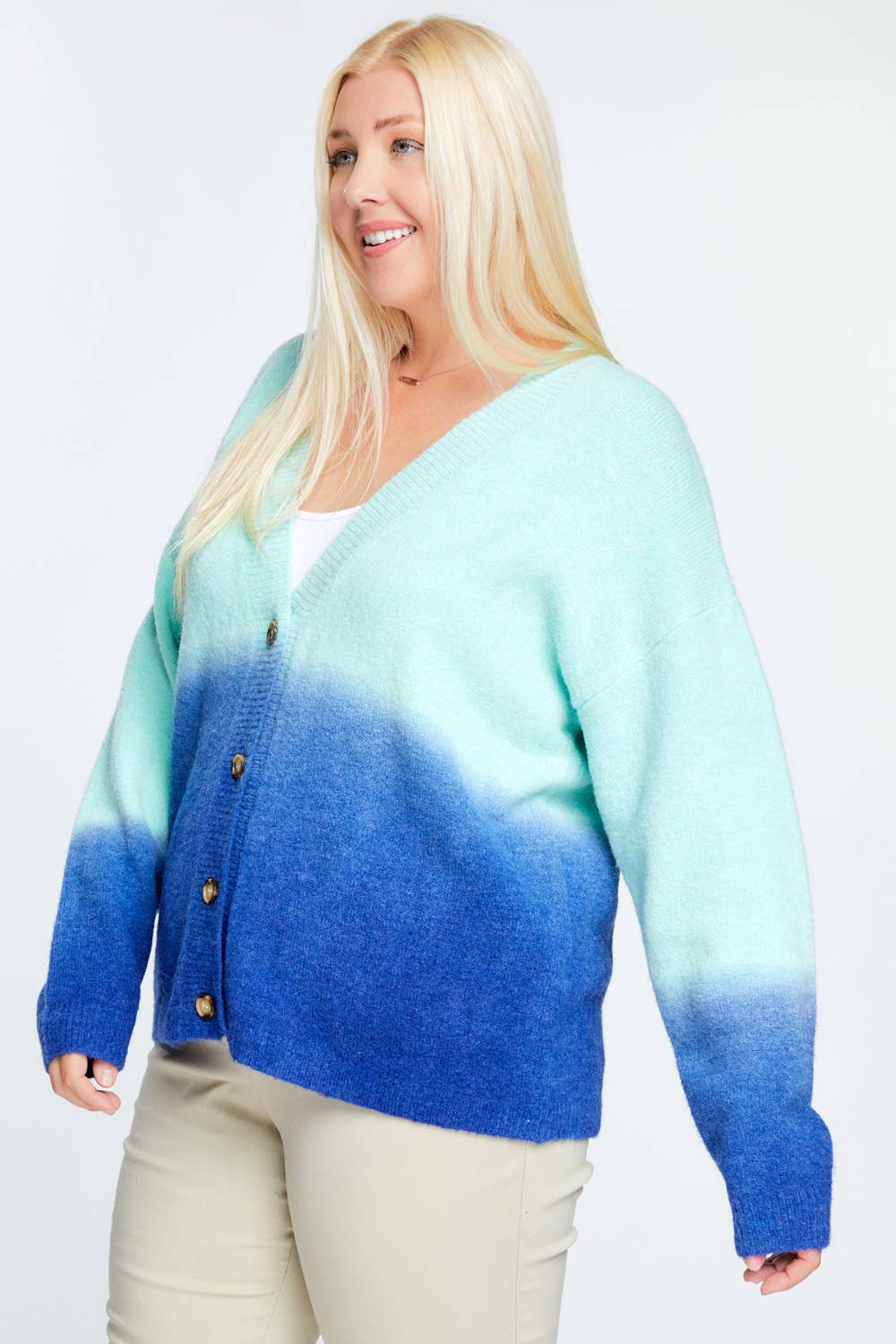 Davi & Dani - Wholesale Cardigan - Women's - OVERSIZE BUTTON DOWN CROPPED DYED SWEATER CARDIGAN7