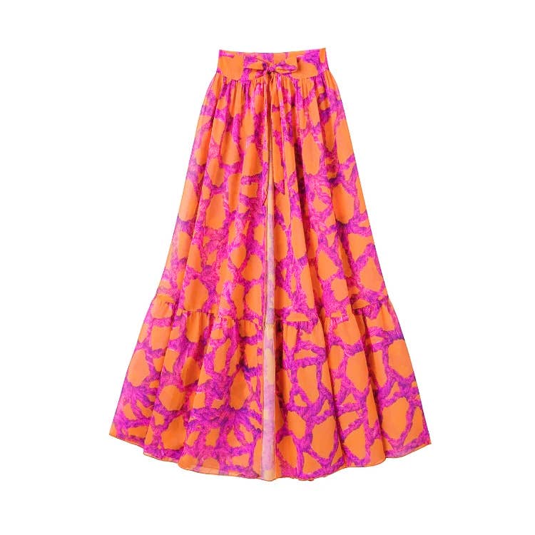 arancia Costumi da bagno bikini a 3 pezzi con stampa floreale con copertura in vendita all'ingrosso su Faire4