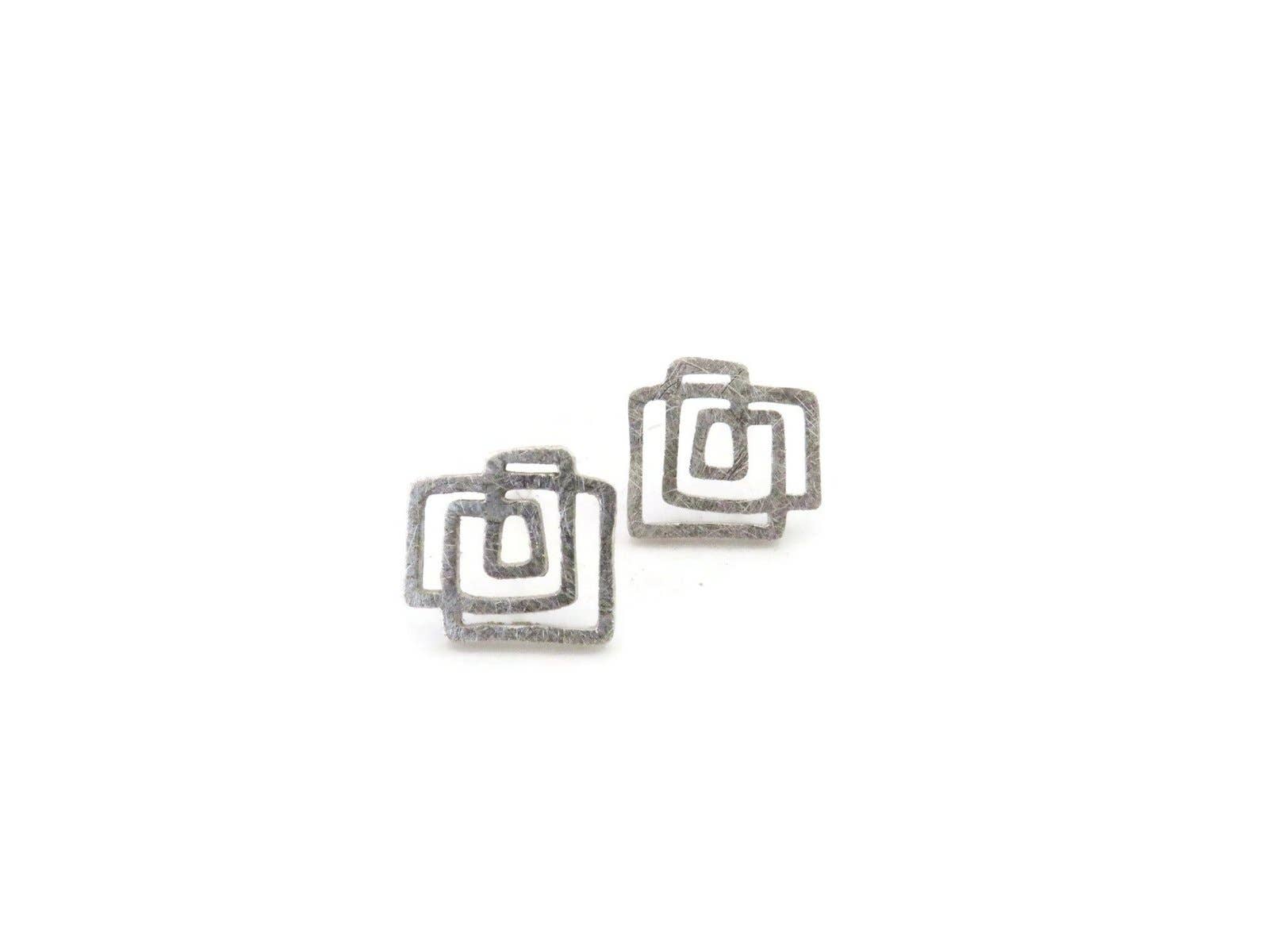Kimya Joyas - Wholesale Stud/Post Earrings - Architectural Silver Stud Earrings4