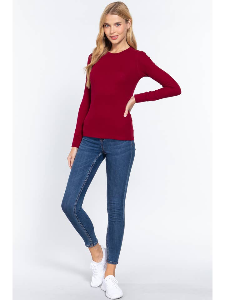 Vanilla Monkey - Wholesale Knit Top - Women's - Long Sleeve Crew Neck Thermal Knit Top17