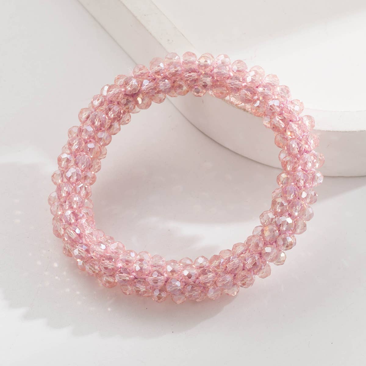 ACCITY - Wholesale Hair Tie - Dopamine Crystal Beaded Hair Tie Bracelet_CWAJE059064