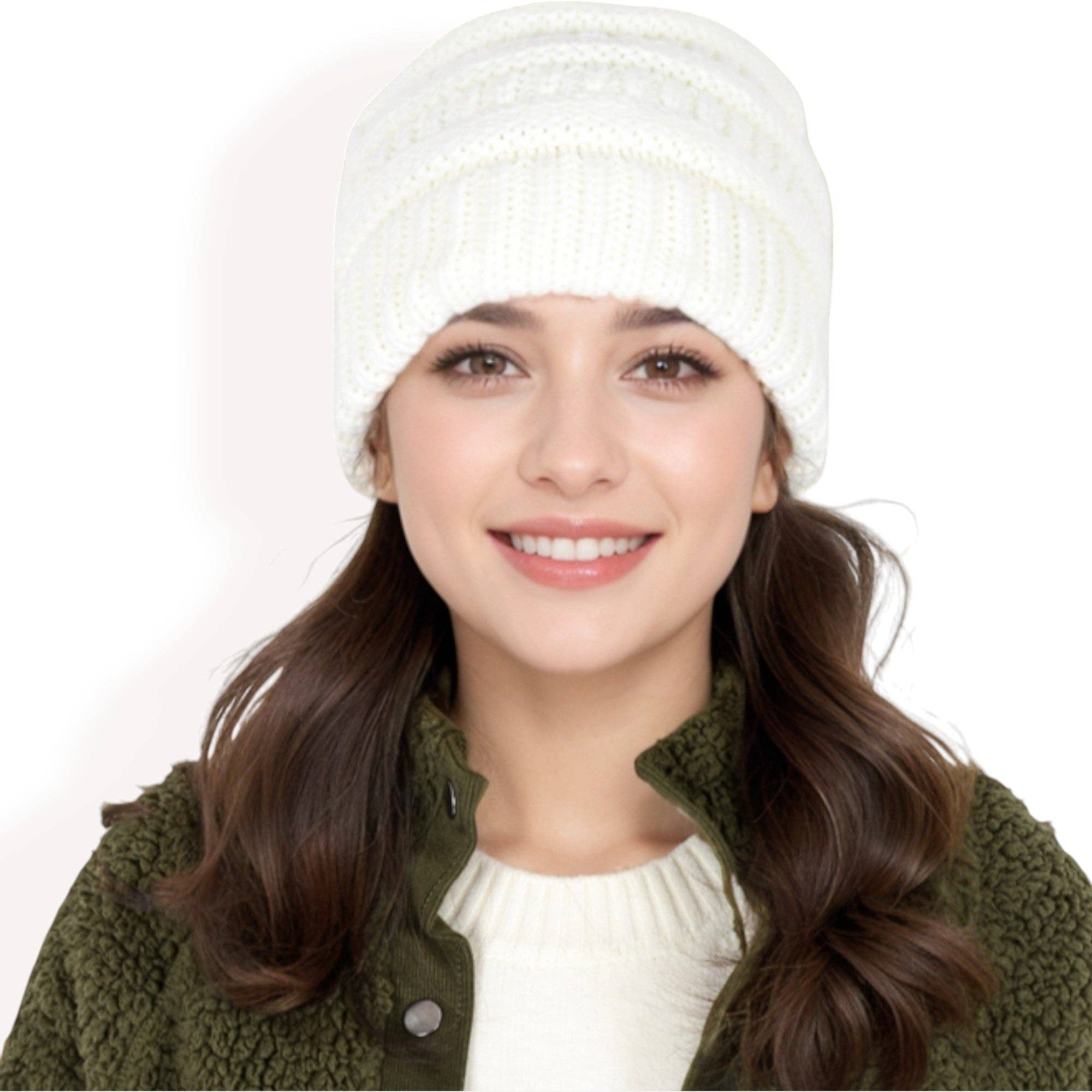 AK Brand – Großhandel Beanie – Damen – Strickmütze mit Satin-Futter zum Schutz der Haare, gemütliches Slouch-Design1