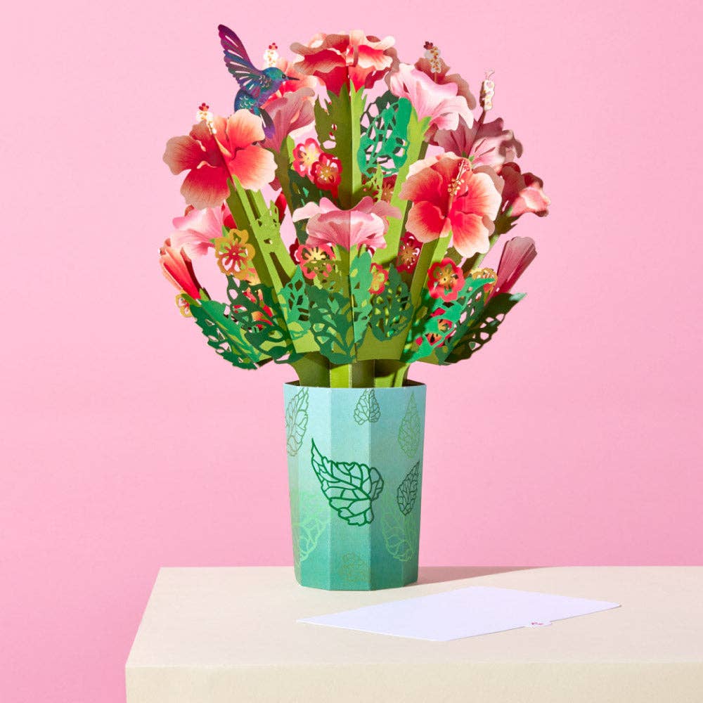 Lovepop Cards - Wholesale Everyday Greeting Card - Hibiscus Bouquet, 12x8.5" Flower Vase, Vintage3