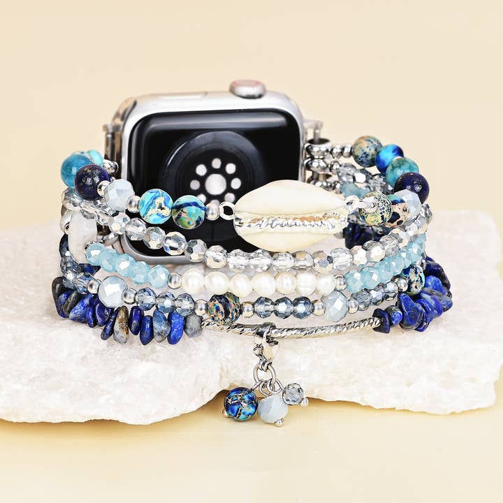Seabreeze Shell Stretch Apple Watch Strap for wholesale by Cape Diablo