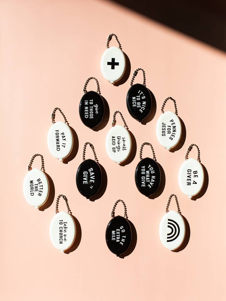 Fabricado en los Estados Unidos | Bolsa de monedas vintage que inspira a dar para venta al por mayor de Modern Burlap