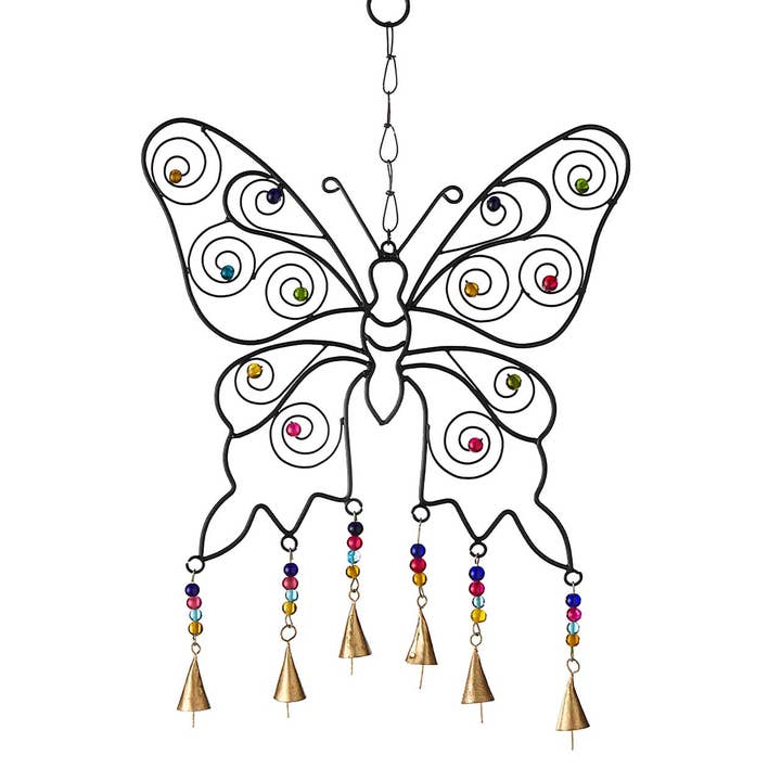 Butterfly Beaded Wind Chime for wholesale by SERRV International