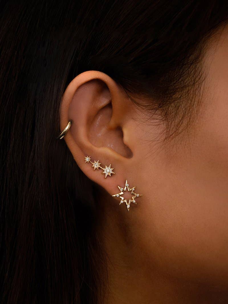 ANZIE – Engroshandel Ørestikkere – Aztec Nordstjerne Trio Enkelt Stud1