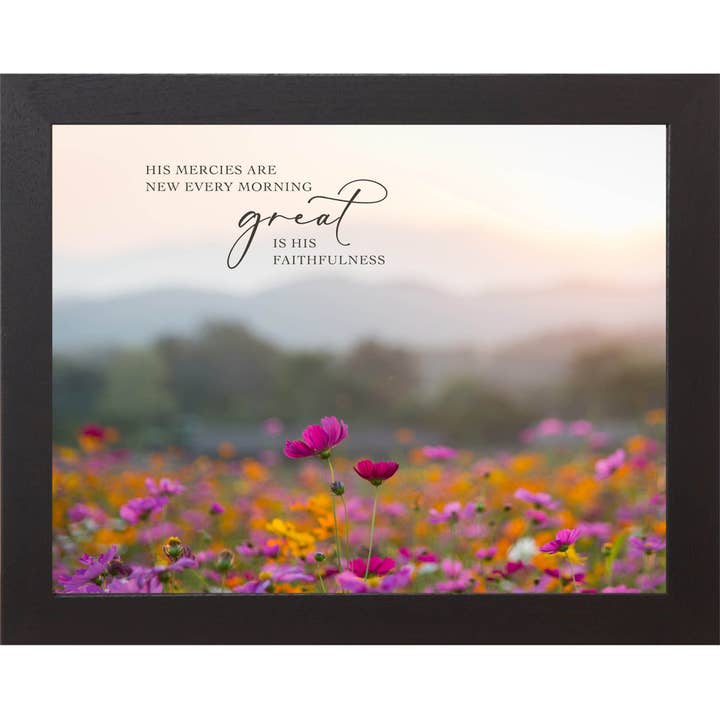 Christian Floral Wall Art – His Mercies Are New Framed Art for wholesale by Summer Snow Art
