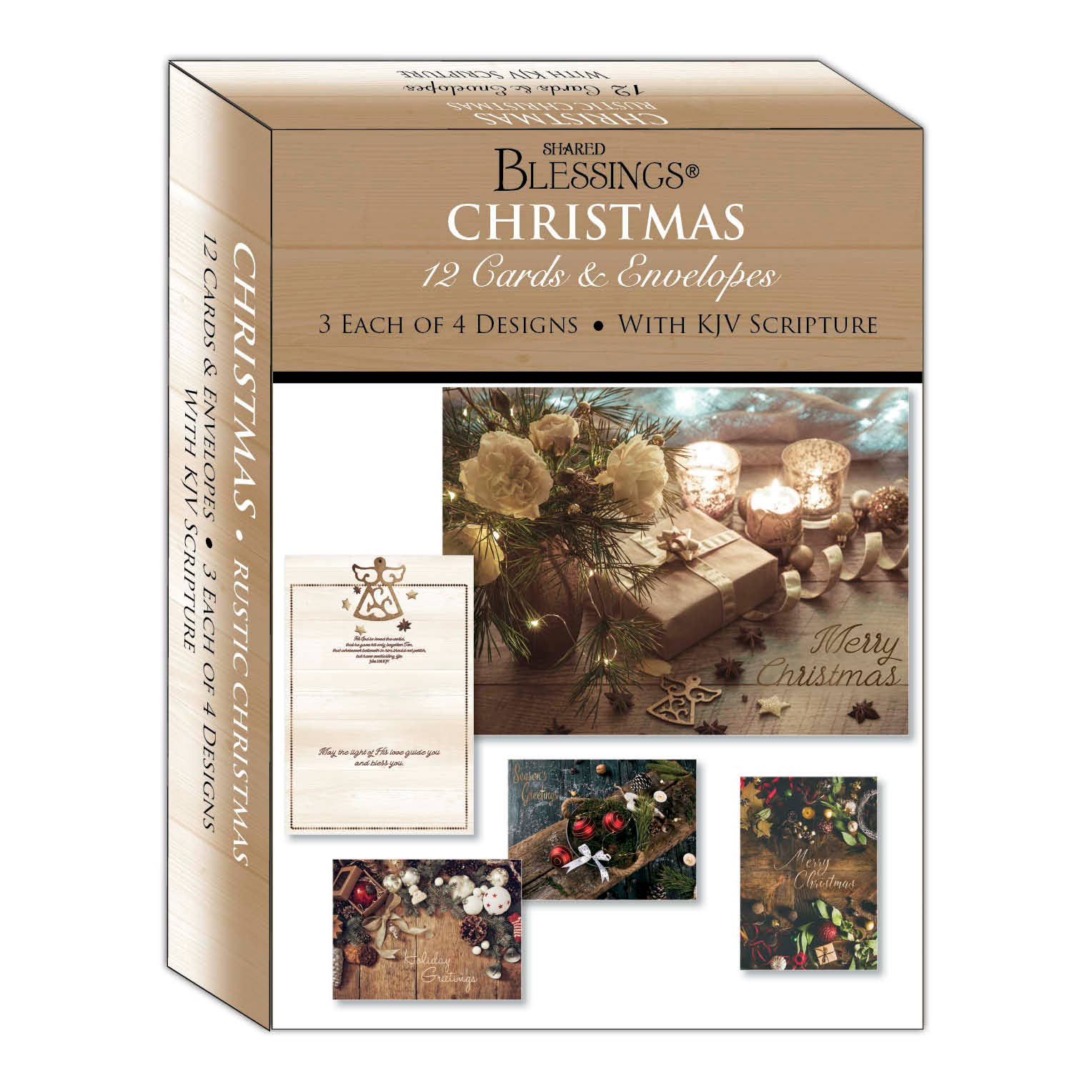 Crown Point Graphics - Wholesale Christmas Card - Rustic Christmas  - Boxed Christmas Cards, Box of 121