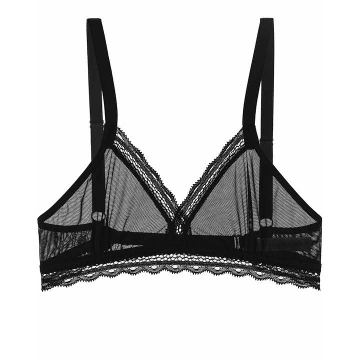 Sheerly Mesh Bralette in Black for wholesale on Faire5