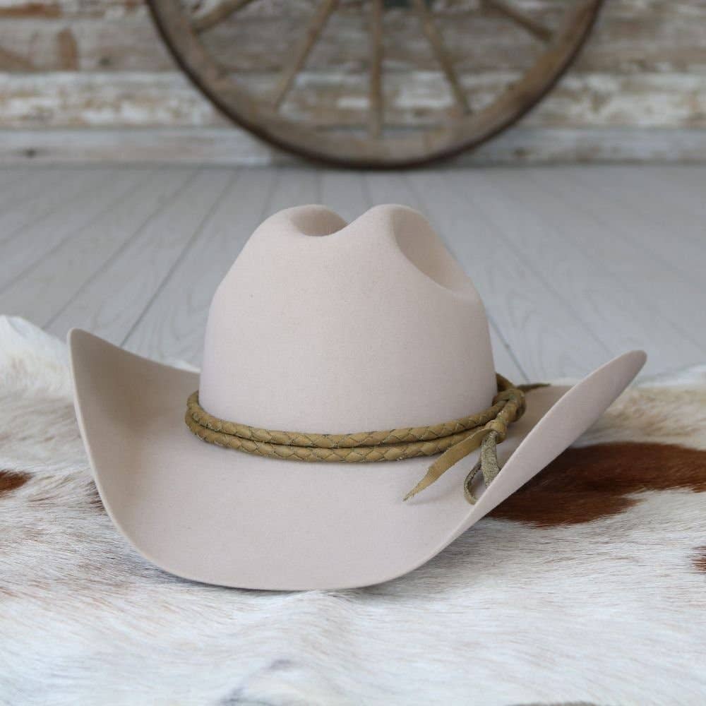 Willow Lane Hat Co. – Engroshandel Hattetilbehør - Dame – Grøn flettet læderhattebånd0