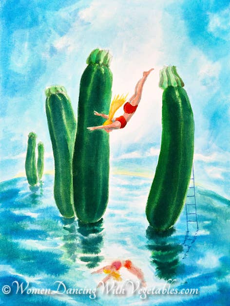 Zucchini for wholesale by Women Dancing with Vegetables. Becoming Lighter