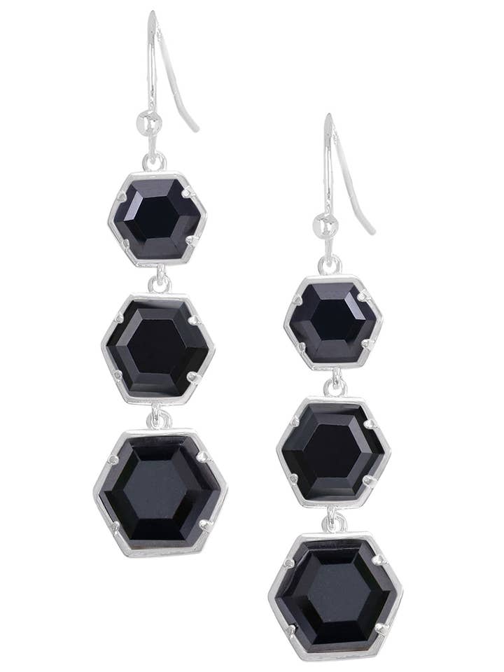 Hematite Statement Earrings - SF for wholesale by Zoey Simmons