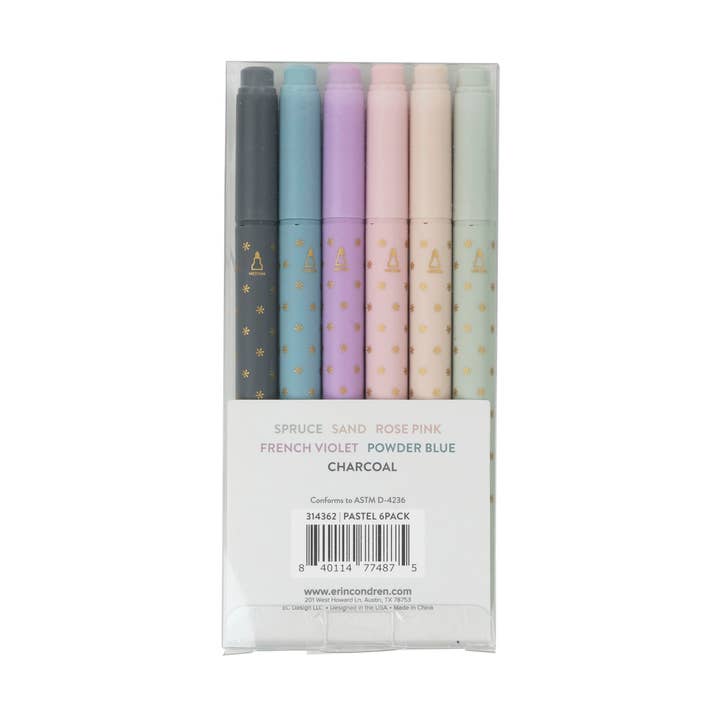 Erin Condren Design - Wholesale Marker - Dual-Tip Markers 6-pack - Pastel6