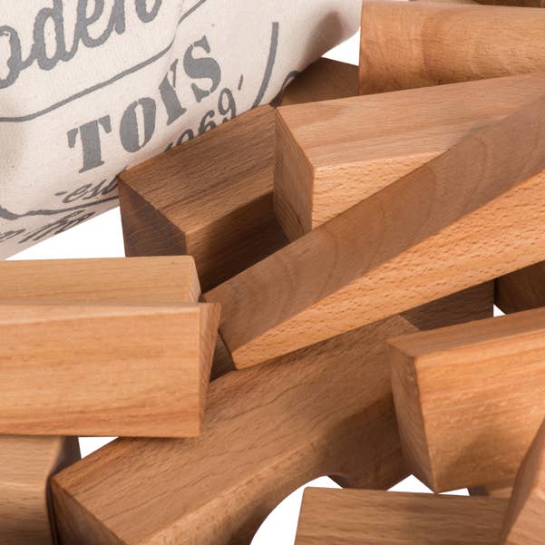 Wooden Story – wholesale Klossar - Barn och baby – Naturliga block i säck XL - 50 st