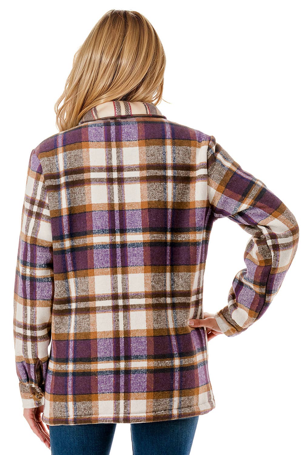 Color 5 – wholesale Skjortjacka/jackett – Dam – Flanellskjorta med rutmönster och foder av päls, med fickor.15