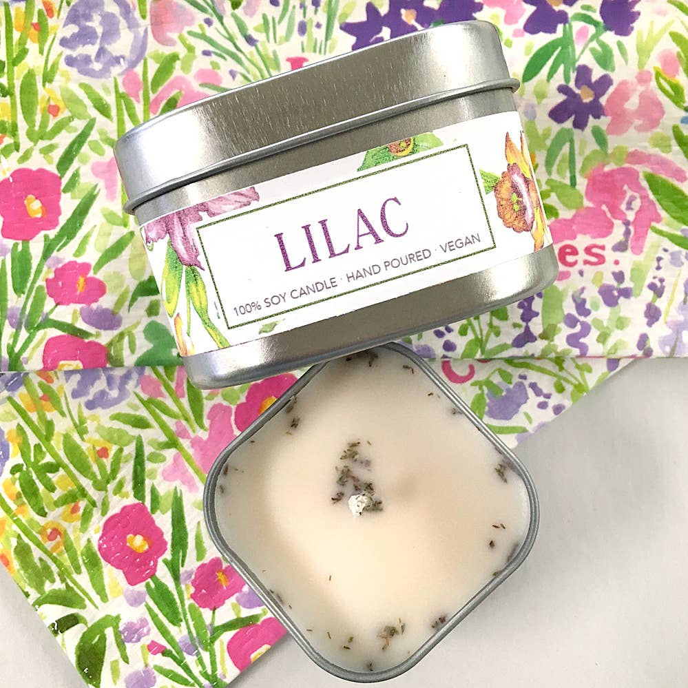 Green Daffodil Bath & Body - Wholesale Jar/Filled Candle - Lilac Soy Candle in Large Tin- Spring Floral1