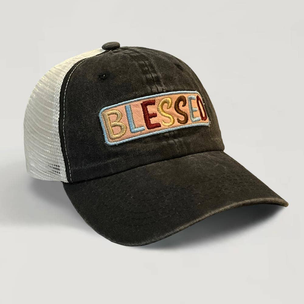 Sensibling Corp. - Wholesale Baseball Cap - Women's - BLESSED Message Mesh Back Baseball Cap1