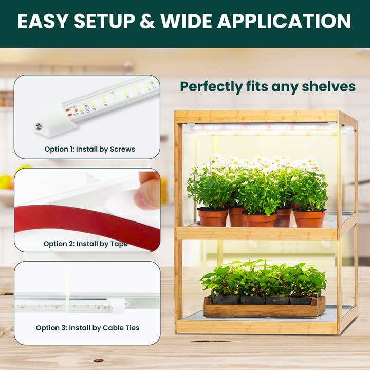 MY CITY GARDEN - Wholesale Live Plant - EASY GROW, Full Spectrum LED Grow Light Bars, 5000K, 4 pack1