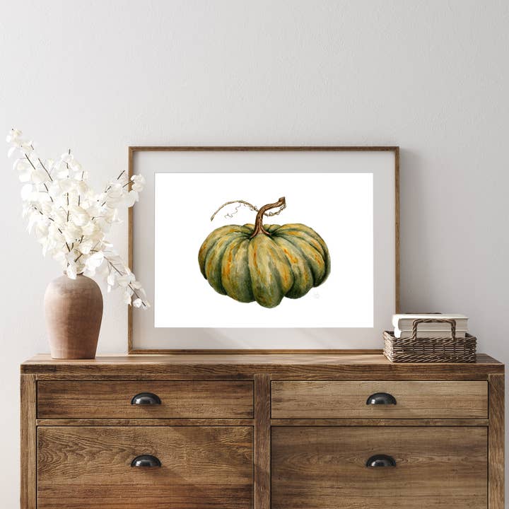 Sarah Jane Studio Art - Wholesale Art Print - Green Pumpkin Print1