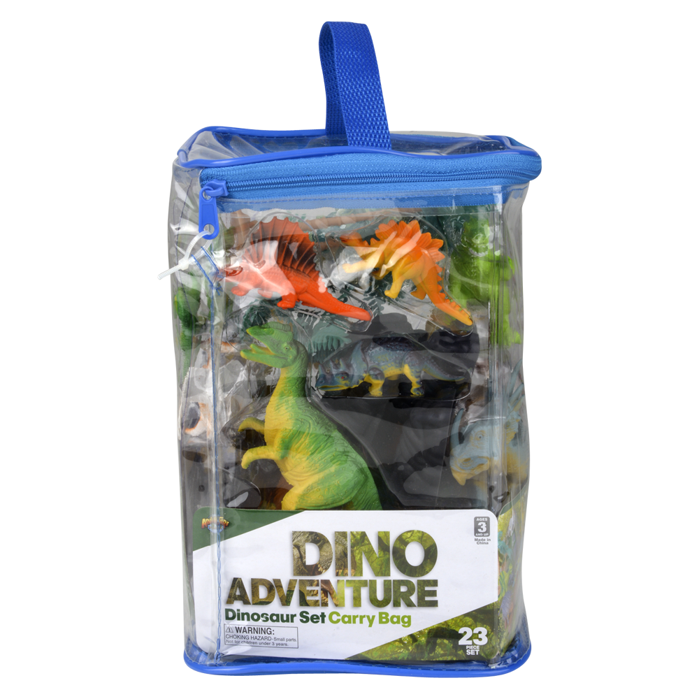 The Toy Network - Wholesale Toy Set - Kids - (T) 23 PC  DINOSAUR SET IN CARRY BAG2