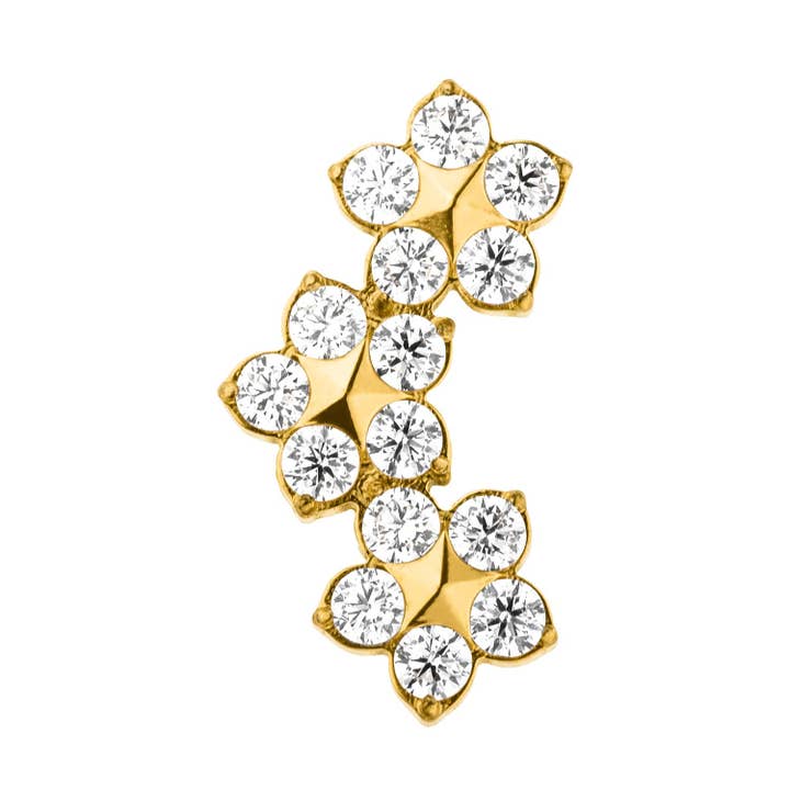 Schmuckgroßhandel - Wholesale Single Earring - Bloomy Piercing | Titan