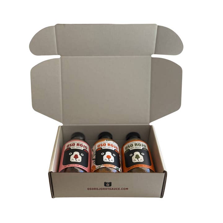 Oso Rojo Hot Sauce - Wholesale Hot Sauce - Oso Rojo Gift Set - 3 best selling 4oz bottles4