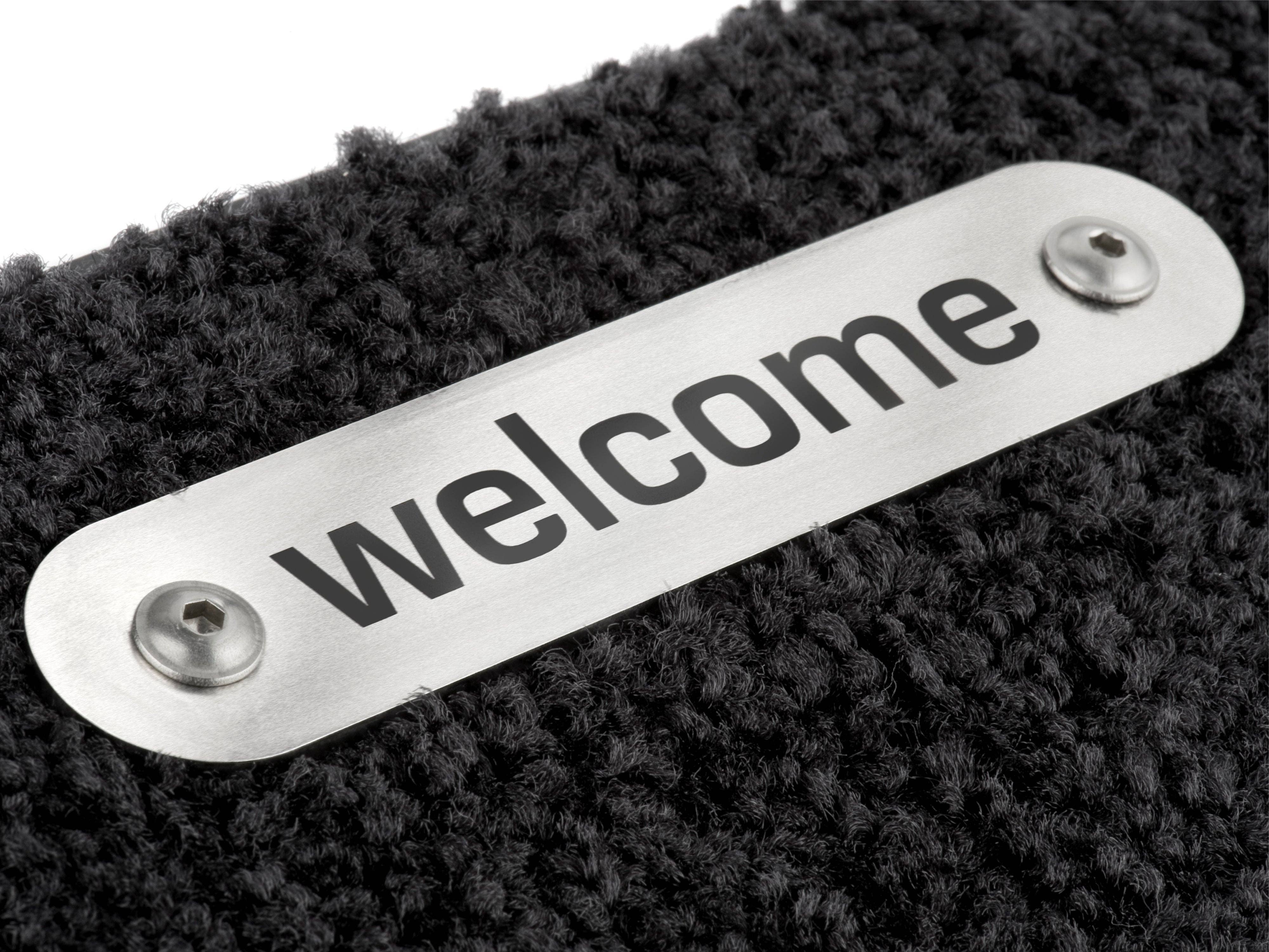 Keilbach Designprodukte – Engroshandel Dørmåtte – Picobello dørmåtte med rustfri stål og laserindgraveret "welcome"3