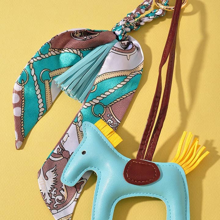 anbfashion - Wholesale Keychain - Women's - PONY HORSE SCARF BAG CHARM TASSEL KEYCHAIN