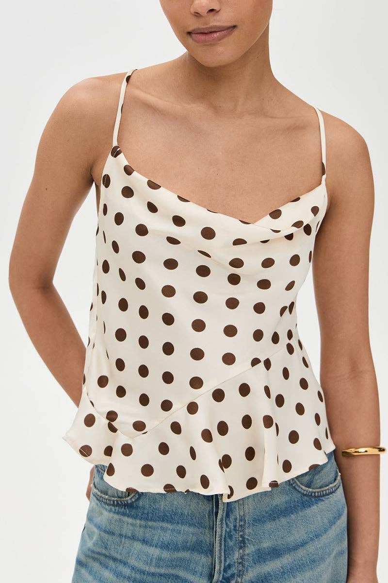 BEIGE Haut Cami à Pois en vente sur Faire1