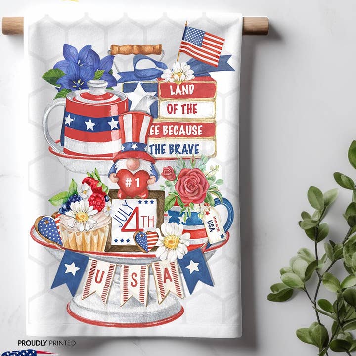 Gratuit grâce au torchon de cuisine du gnome patriotique et courageux pour la vente par ADDLE iNK