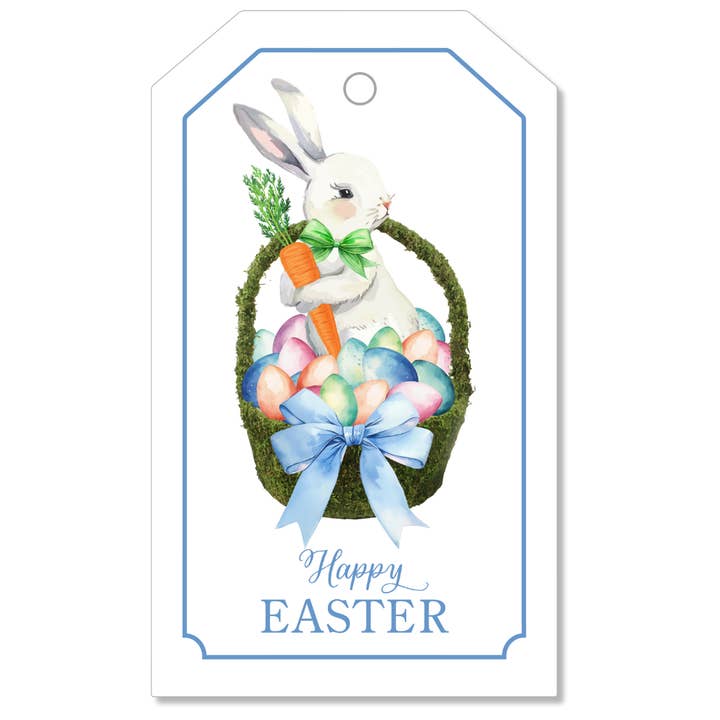 B. ROWE & CO. - Wholesale Gift tag - EASTER BASKET + WHITE BUNNY GIFT TAGS | EASTER