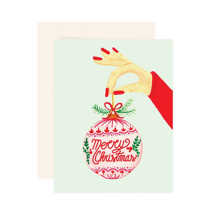 Merry Christmas Ornament kaart voor wholesale door Paige & Willow