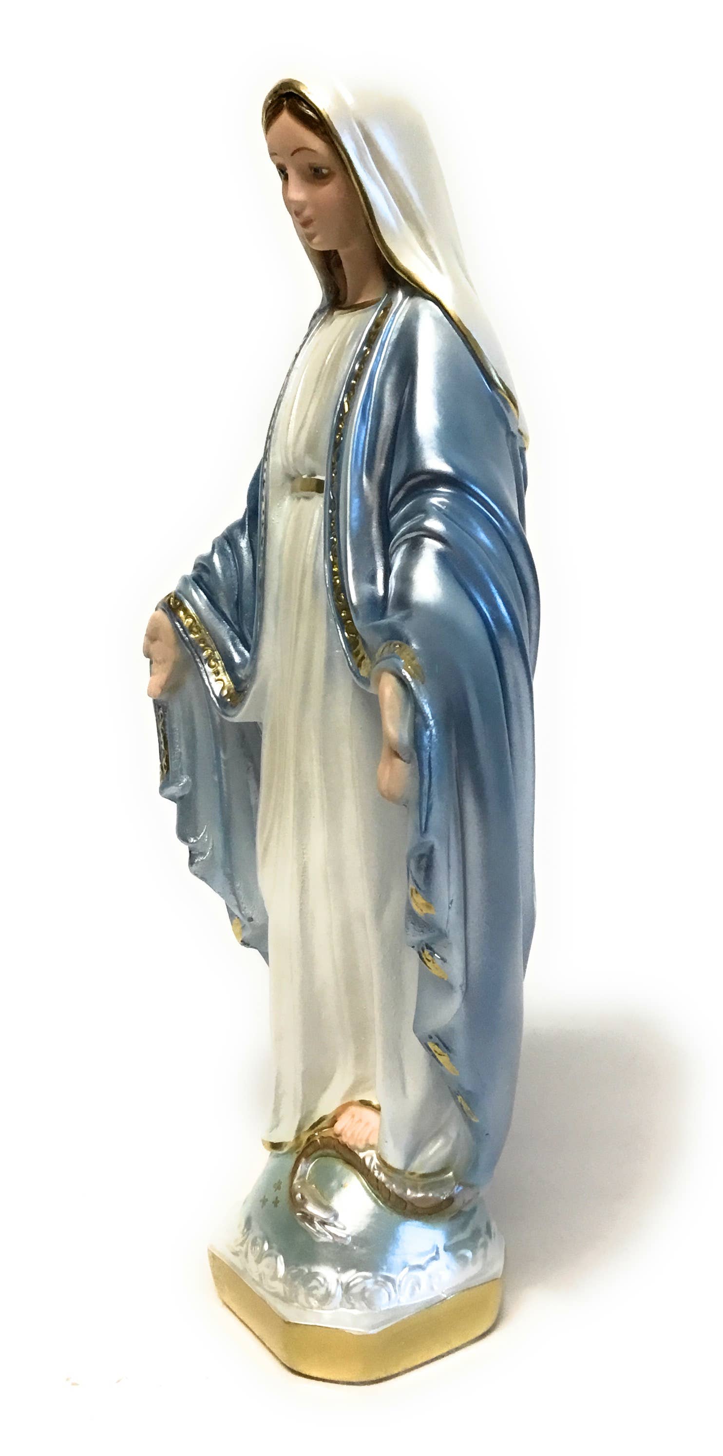 Costa Articoli Religiosi - Vendita all'ingrosso Statuette decorative - Statua Madonna Miracolosa cm. 33 in gesso madreperlato3
