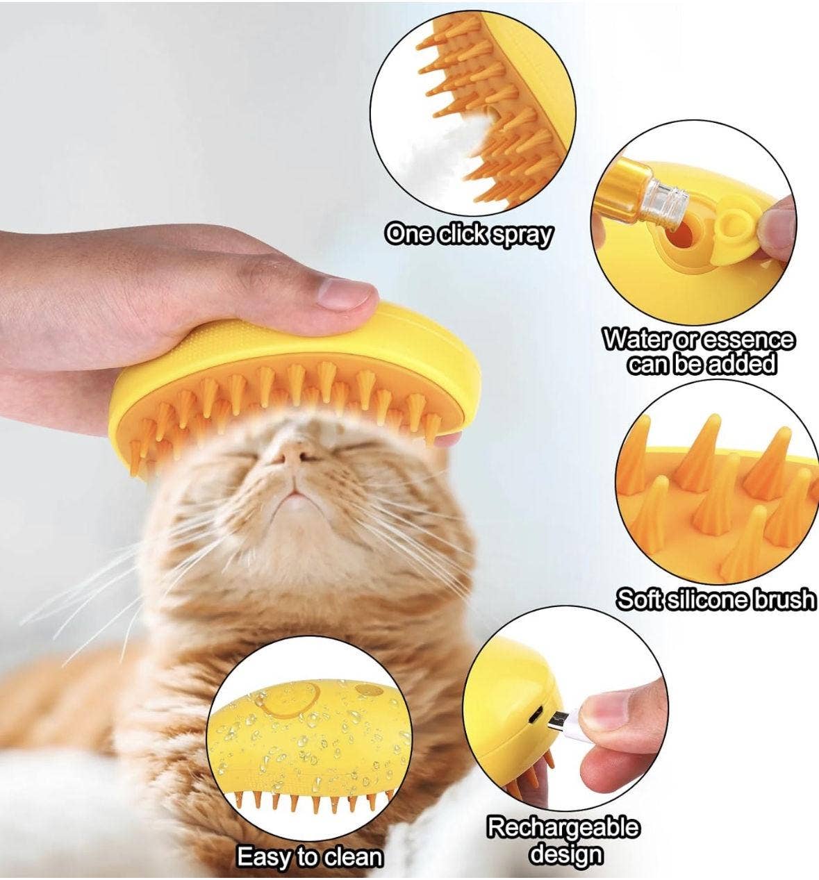 VIGOR – wholesale Pet brush – Cat/dog – Self Cleaning Cat Steamy Brush for Massage Grooming Removing3