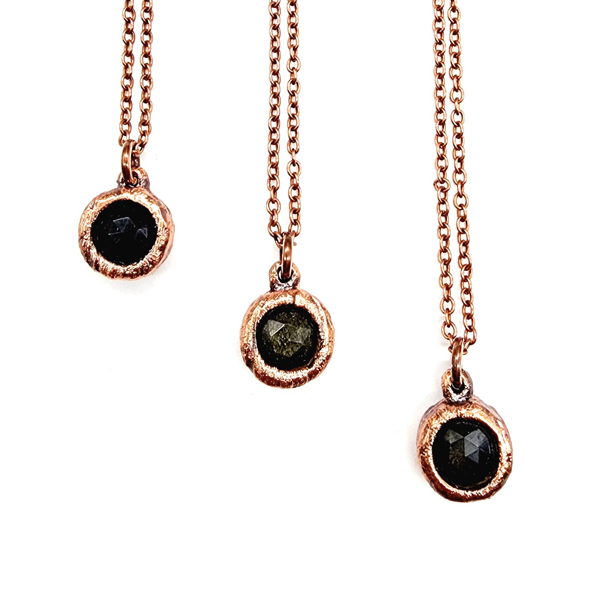 MergingMetals - Wholesale Pendant/Charm Necklace - Faceted Golden Obsidian Necklace // Electroformed Jewelry0