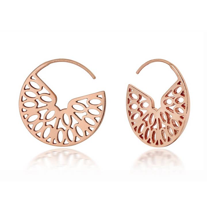 Seville Hoops - Rose Gold for wholesale by Little By Little Jewellery
