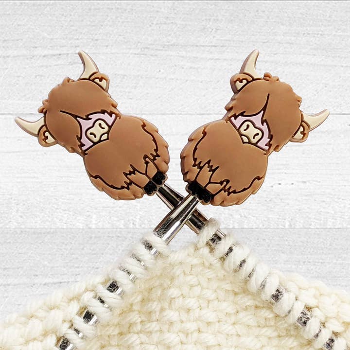 Highland Cow Stitch Stoppers for Knitting for wholesale by Pretty Warm Designs