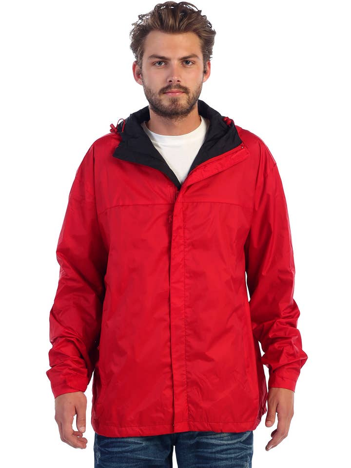 b-one inc - Wholesale Jacket - Men's - Men's Waterproof Full Zipp Up Rain Jacket w/ Hood GBJA94513