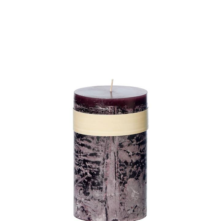 Lübech Living - Wholesale Pillar Candle - Timber Candle Aubergine0