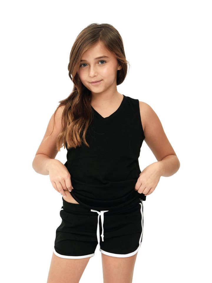 Sporty franske terry shorts til piger | MS-708K for engroshandel hos Miami Style