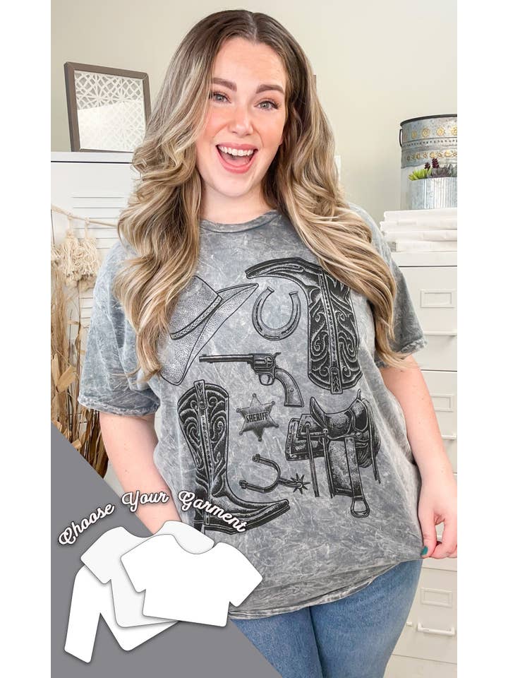 Sugar Stitch - Vente T-shirt à imprimés – unisexe - Graphique Vintage Cowboy Western7