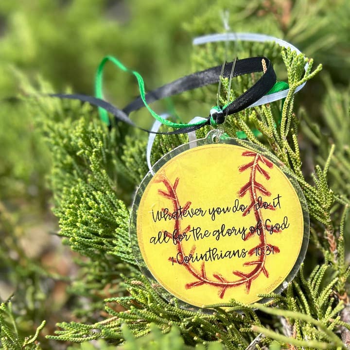 Casey Andrews Art - Wholesale Ornament - Softball Acrylic Ornament1
