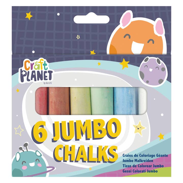 Craft Planet Jumbo Coloured Chalk (6pcs) for wholesale by West Design Products UK