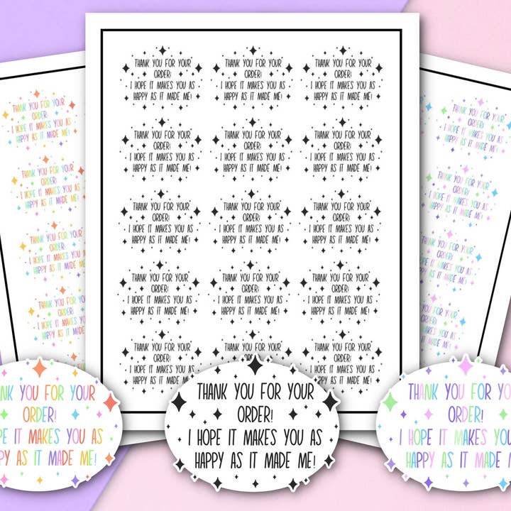 FuzziesArtDesigns - Vente Autocollant - Autocollants d'emballage Merci pour votre commande | Rose2