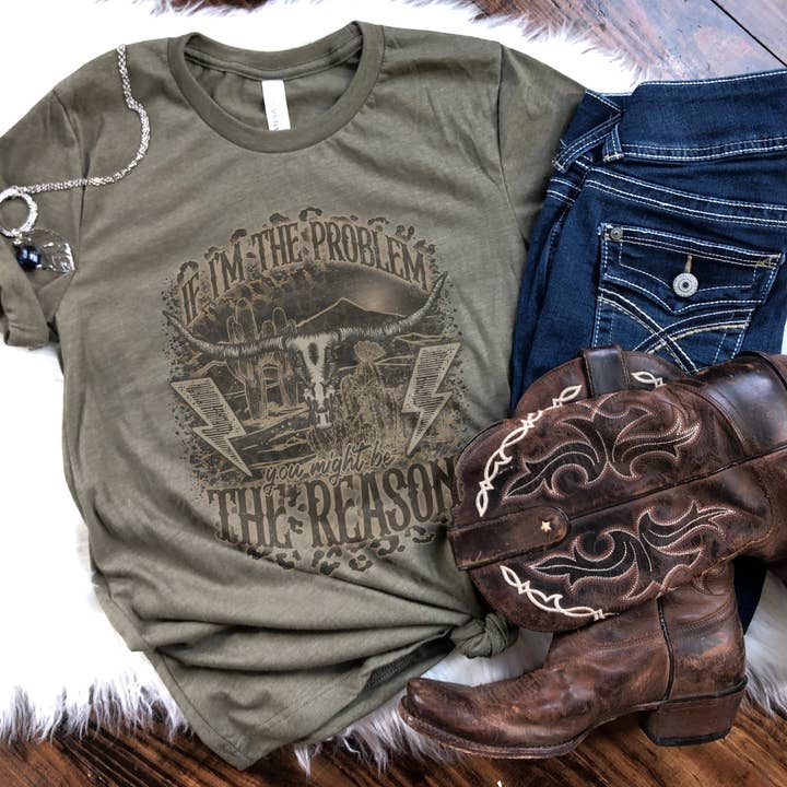 Trendznmore - Wholesale T-Shirt (Graphic) - Women's - If I'm the Problem Country Western Graphic T-Shirt